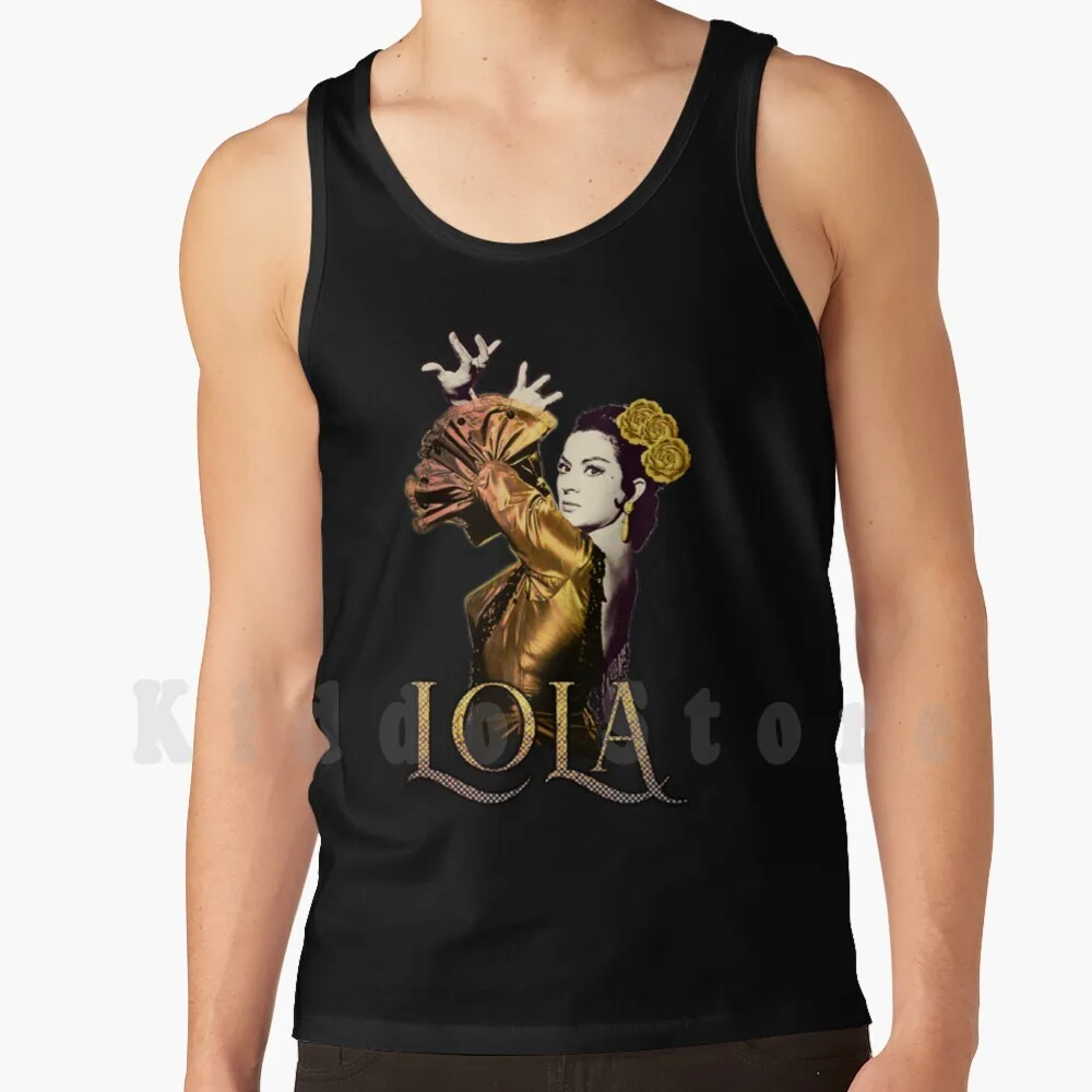 Lola Flores La Faraona Gold Dress Tank Tops Vest 100% Cotton Lola Flores Couplet The Pharaoh Spain Spanish Song