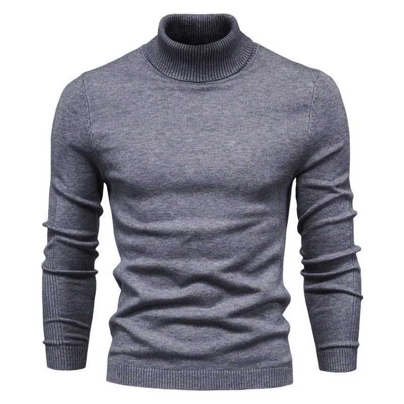 New Winter Turtleneck Thick Mens Sweaters Casual Turtle Neck Solid Color Quality Warm Slim Turtleneck Sweaters Pullover Men