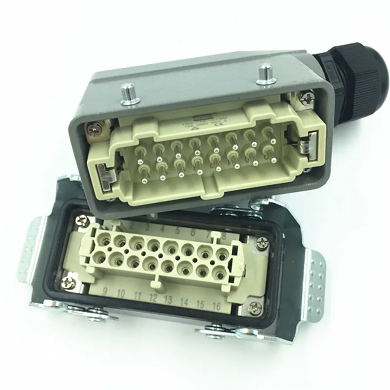 Gli accessori caldi resistenti del corridore del connettore 16-core HDC-HE-016-1 la spina rettangolare di aviazione dell'incavo 16A celata