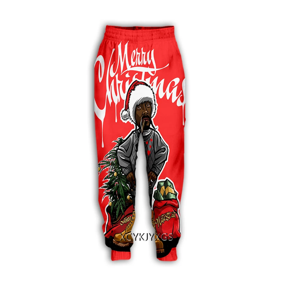 Snoop Dogg และคริสต์มาส3D พิมพ์สบายๆกางเกงกีฬา Sweatpants กางเกงผู้ชายขาสามส่วน Sweatpants กางเกงจ๊อกกิ้งกางเกง Y32