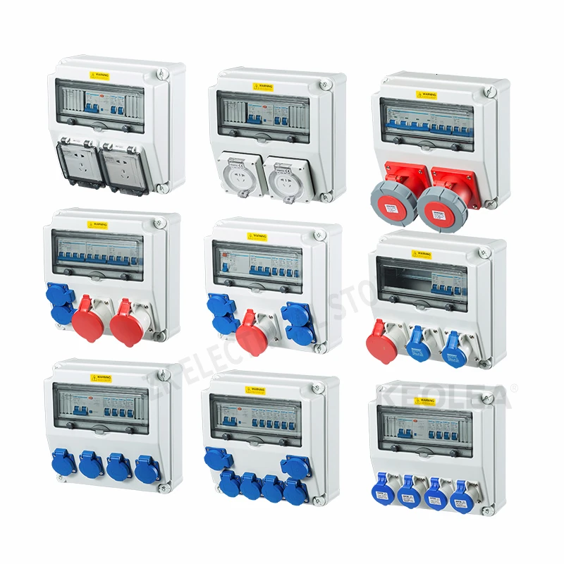Socket Box Power Supply Overhaul Defence Rain Distribution Box Outdoor Move Industry 16 32a Power Supply Portable Outdoors