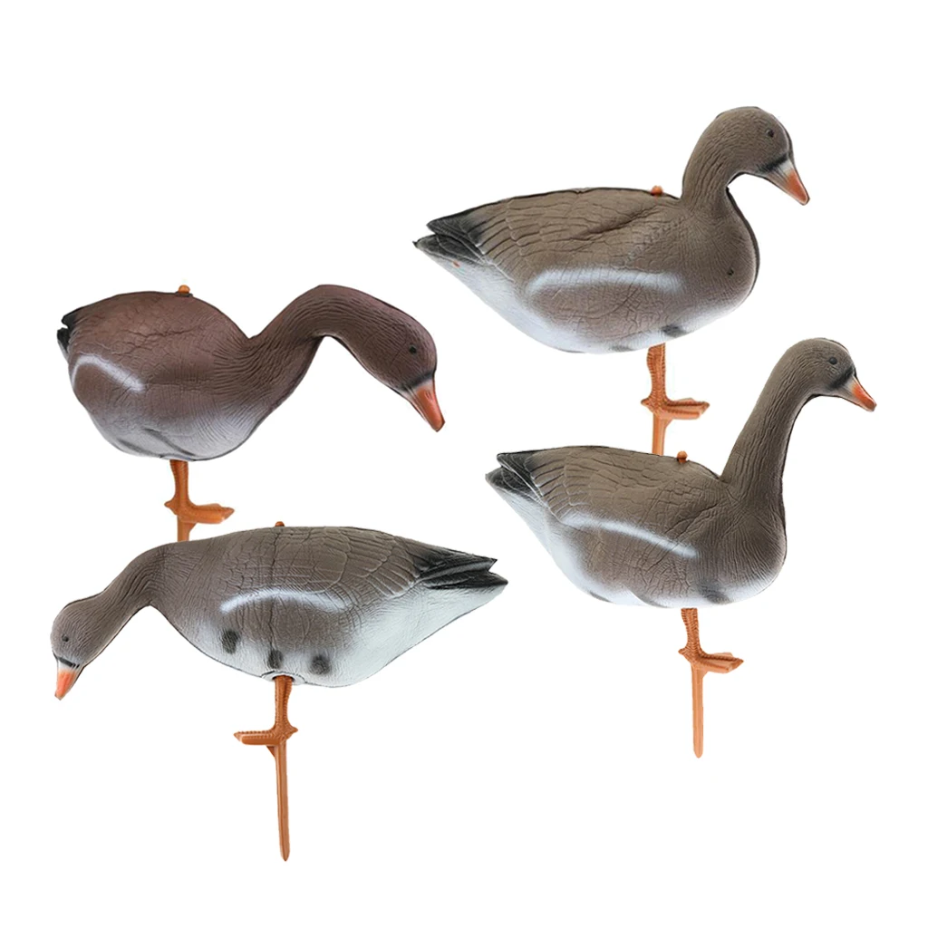 4Pcs Realistic Goose Hunting Decoy Turkey Crow Decoys Garden Decor Sentries