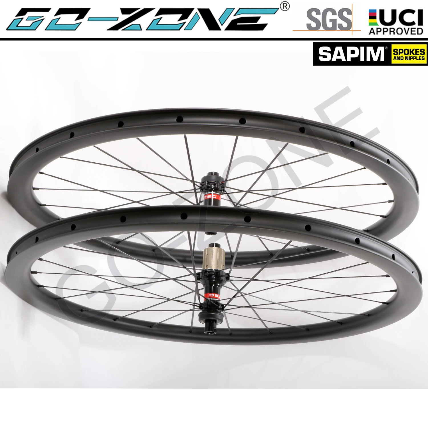 Light Carbon Wheelset Disc Brake 700c Clincher Tubeless Tubular Novatec 411 412 Sapim Thru Axle/Quick Release Novatec Wheels