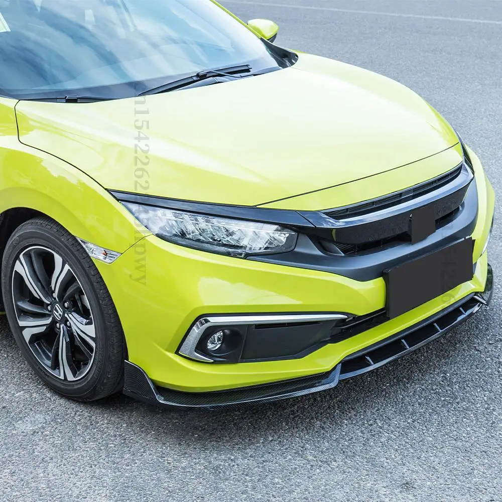 Honda Civic 10 세대 세단용 전면 범퍼 립 친, 고품질 프로텍터 바디 키트, 튜닝 트림 스타일링, 2019 2020 2021 2019 +