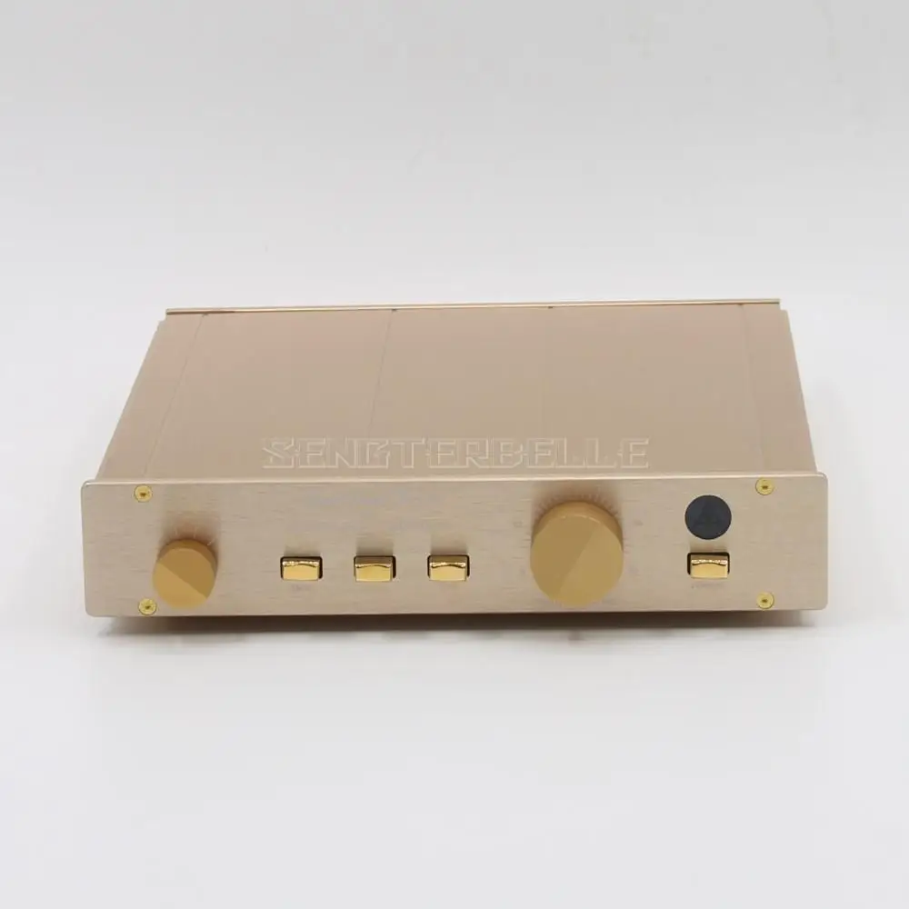 Finished Golden Clone FM155 HiFi Hi-End Preamplifier Monitor Pre-Amp Audio With Linear Power Supply