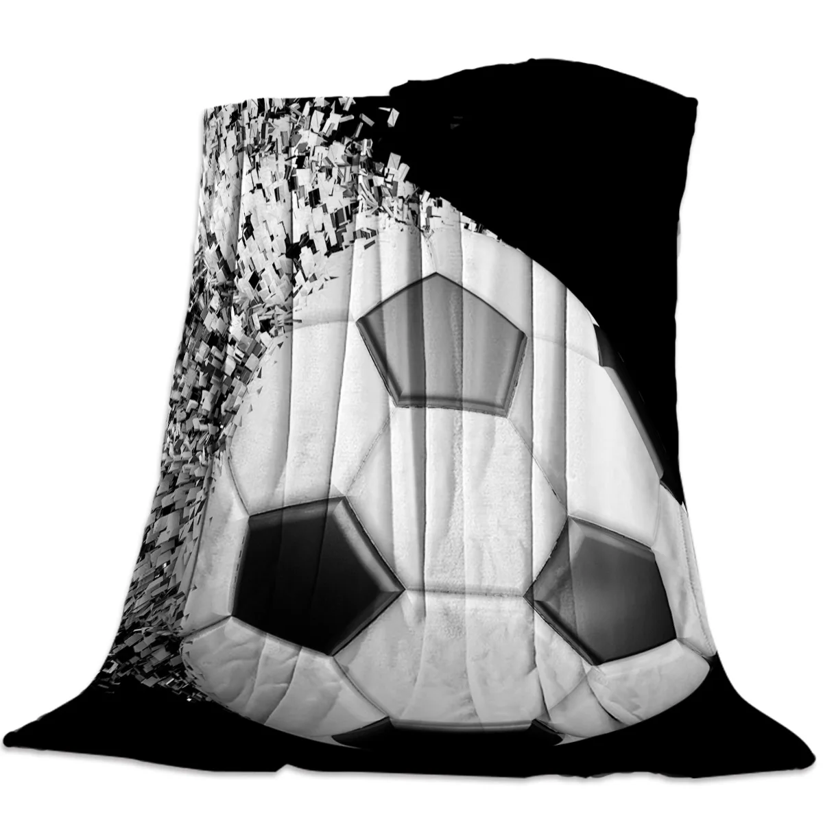 Flannel Blankets Soccer Curtains Balls Football Design Blanket Warm Throws Sofa Bed Home Bedspread Travel Fleece Blanket