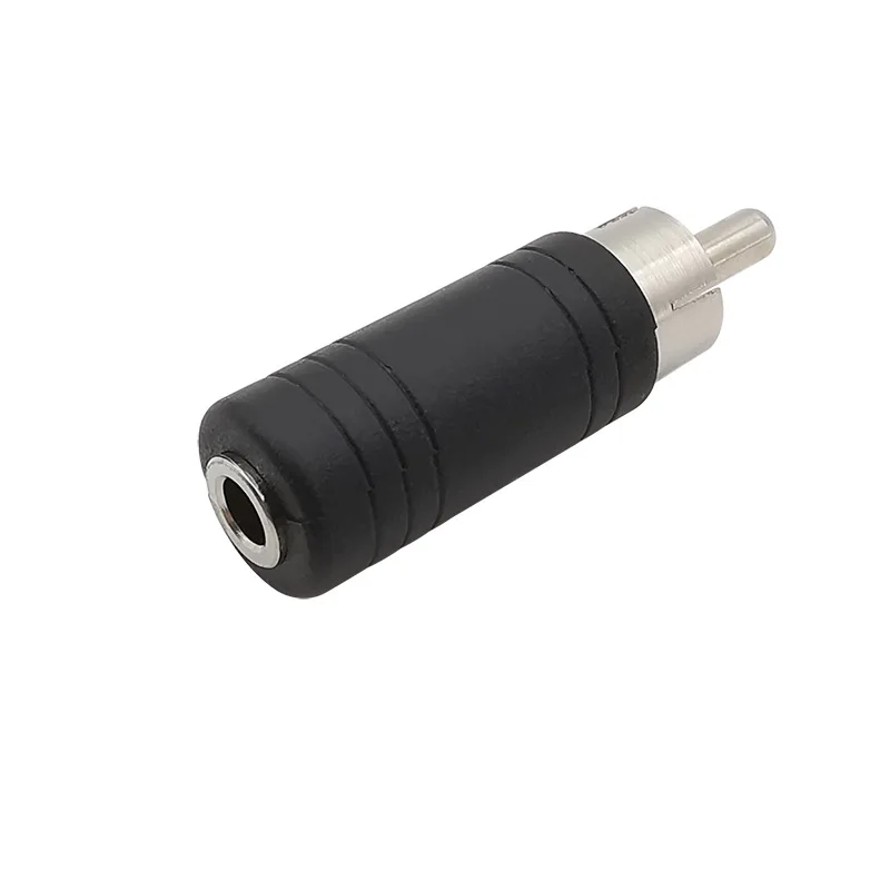 2 szt. Złącze męskie RCA do 3.5mm żeńskie gniazdo dźwięk Mono Adapter złącze konwertera 3.5mm do RCA czarny do mikrofonu