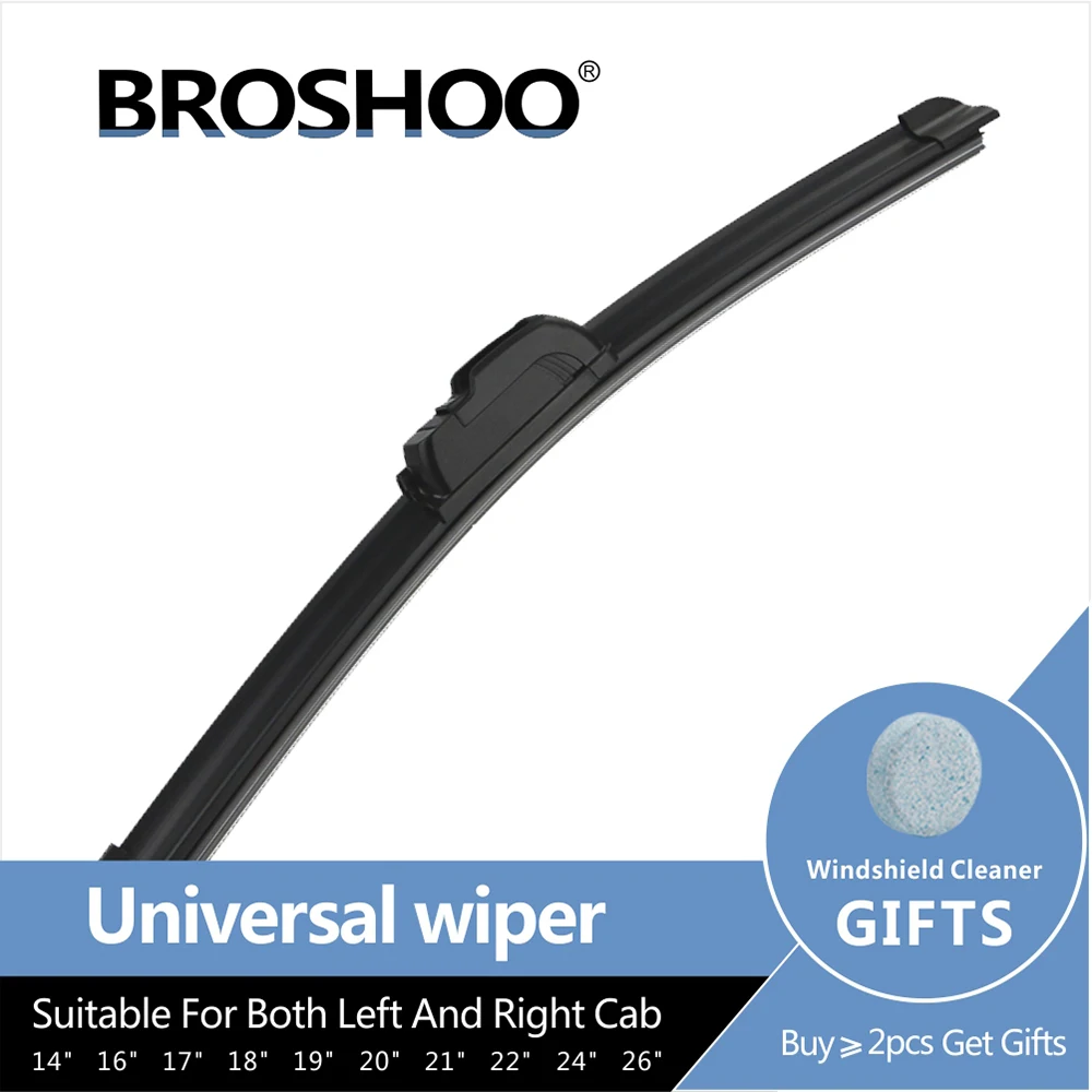 Car Universal wiper Frameless U J hook Natural Rubber Windscreen Windshield Wipers Auto Accessories Suitable for many models