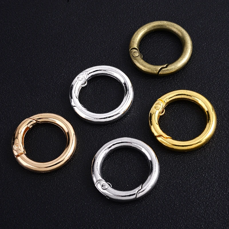 20/25/28mm 10Pcs/Lot Metal Spring Openable Metal Spring Gate O Ring Keychain Bag Clips Hook Connector for DIY Jewelry Making