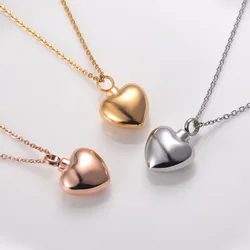 Unisex Stainless Steel Reliquaries Heart Shaped Memorial Ash Holder Keepsake Cremation Urn Pendant Necklace Jewelry Dropshipping