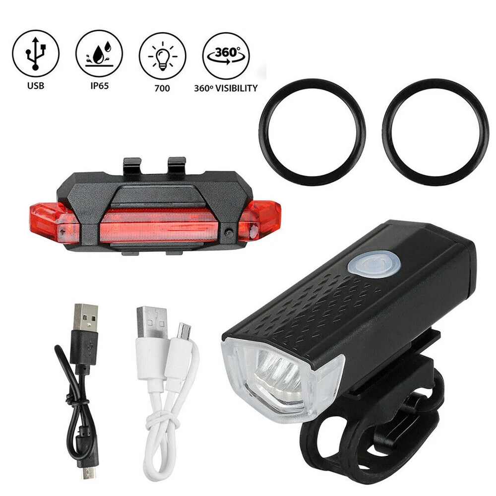 Yoryzeng Bicycle Light Bike Headlight LED Taillight USB Rechargeable Flashlight Cycling Lantern For Bicycle Lamp