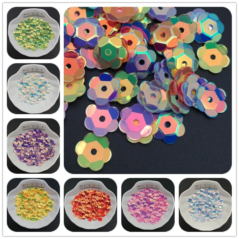 30g 8 millimetri Fiore Tazza di Colore Dorato Allentato Paillettes Paillettes Per Il Cucito, Scarpe, Cappello, bambini FAI DA TE, Artigianato Accessori Commercio All'ingrosso