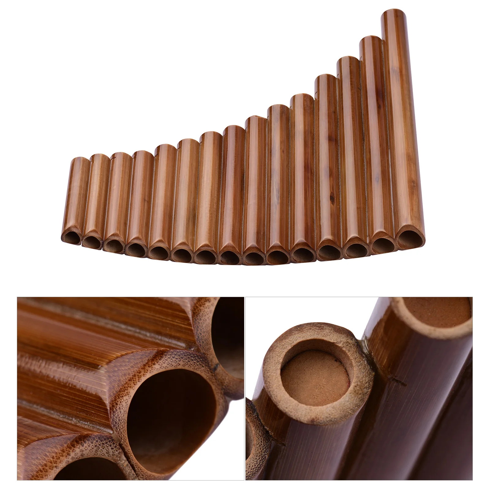 Muslady Pan Flute 15 Pipes Natural Bamboo Wind Instrument Panpipe G Key Panpipe Chinese Traditional Woodwind Instrument with Bag