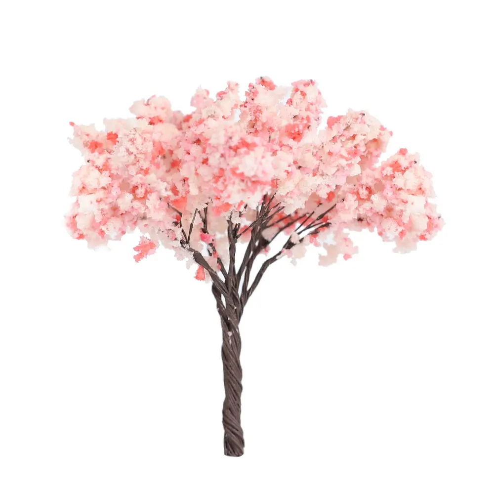 Miniature Cherry Flower Tree Model Height 65mm Plant Diorama Kits Diy Sand Table/HO Railway Scene Layout Accessories 5Pcs/10Pcs