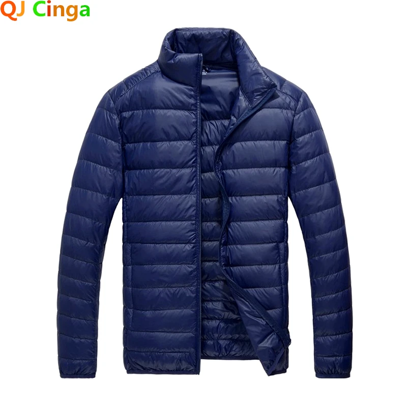 Royal Blue Hooded Parkas Men\'s Zipper Control Winter Jacket Fashion Hot Sale Jaqueta Plus Size S-5XL Lightweight Warm Coats