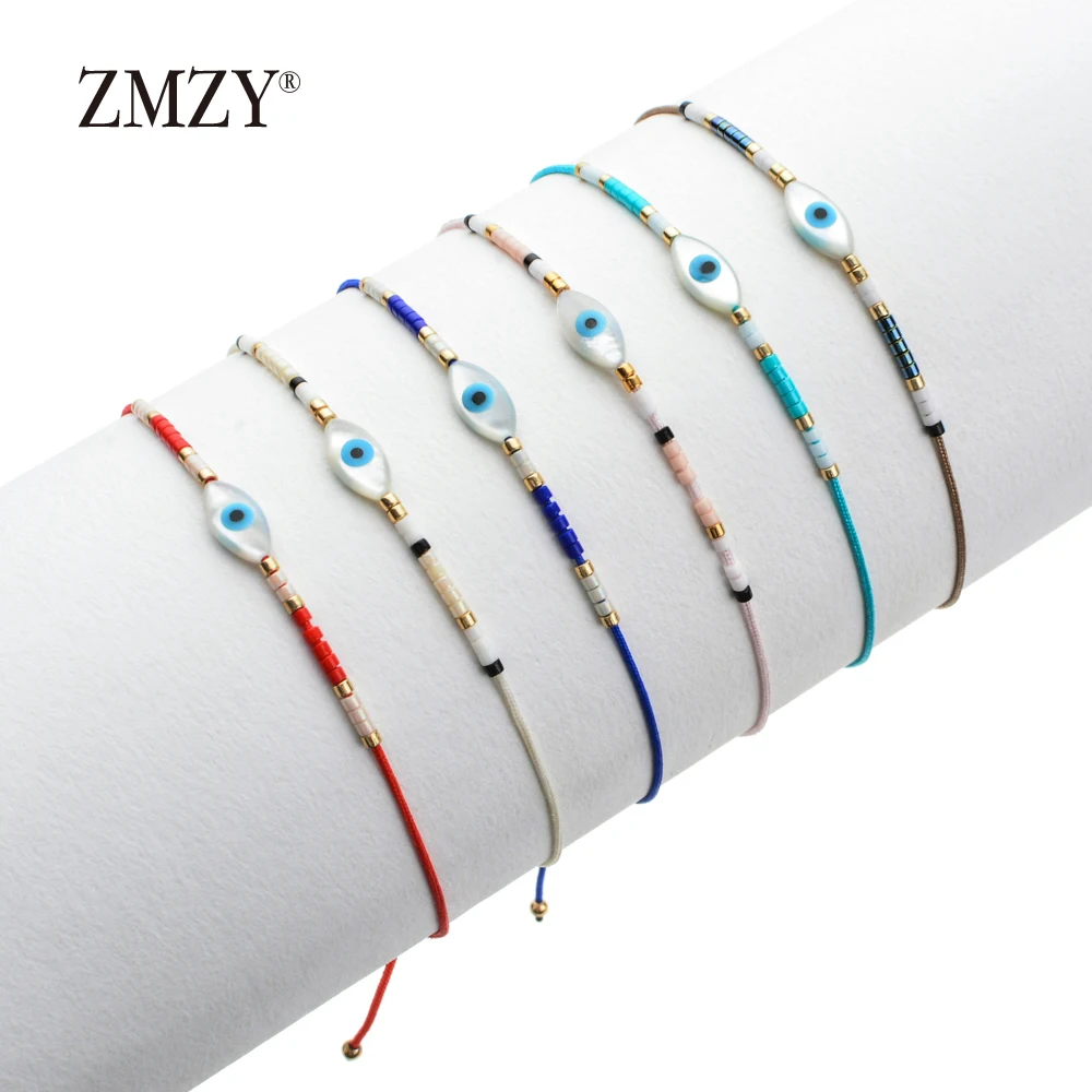 ZMZY Boho Handmade bransoletki przyjaźni Delica MIYUKI bransoletka Evil Eye powłoki oko urok Pulseira Mujer biżuteria kobiety prezent