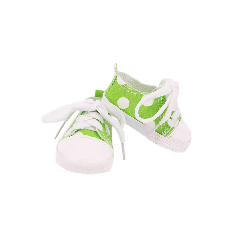 Pop Canvas Schoenen Kleurrijke Spotted Schoenveter Sneakers Verschillende Stijlen Voor 18 Inch Amerikaanse & 43 Cm Baby Pasgeboren Pop