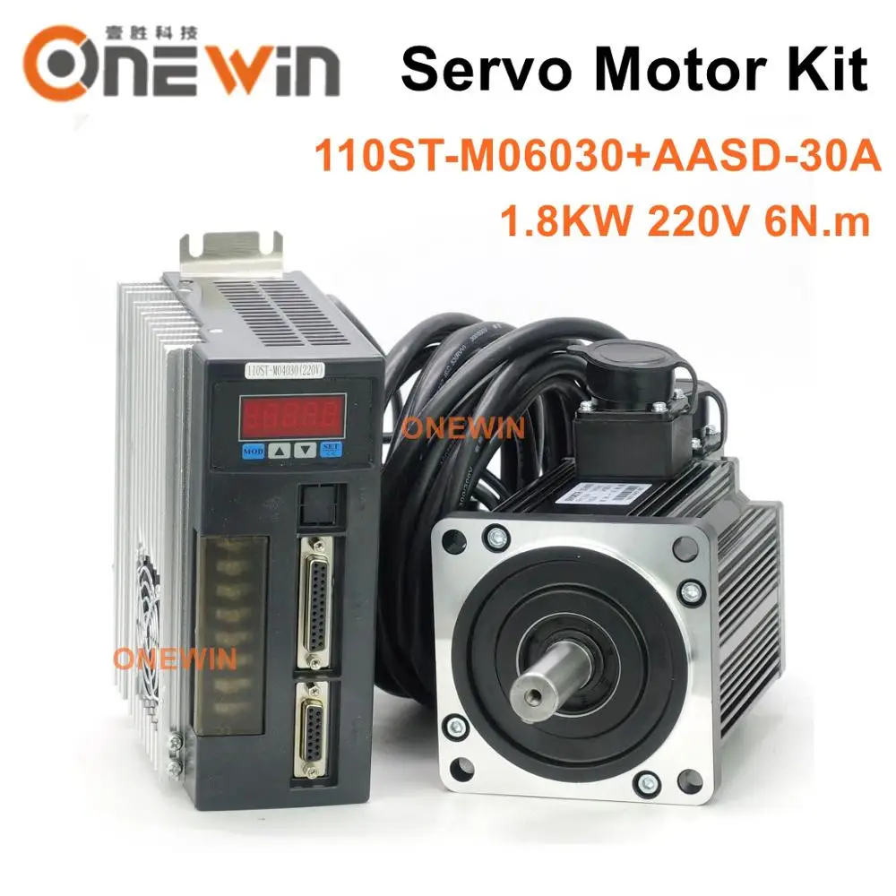 Kit de Servo Motor ca 110 kw 220 Rpm 3000 v e 6nm Diâmetro do Driver mm Rpm 110st-m06030