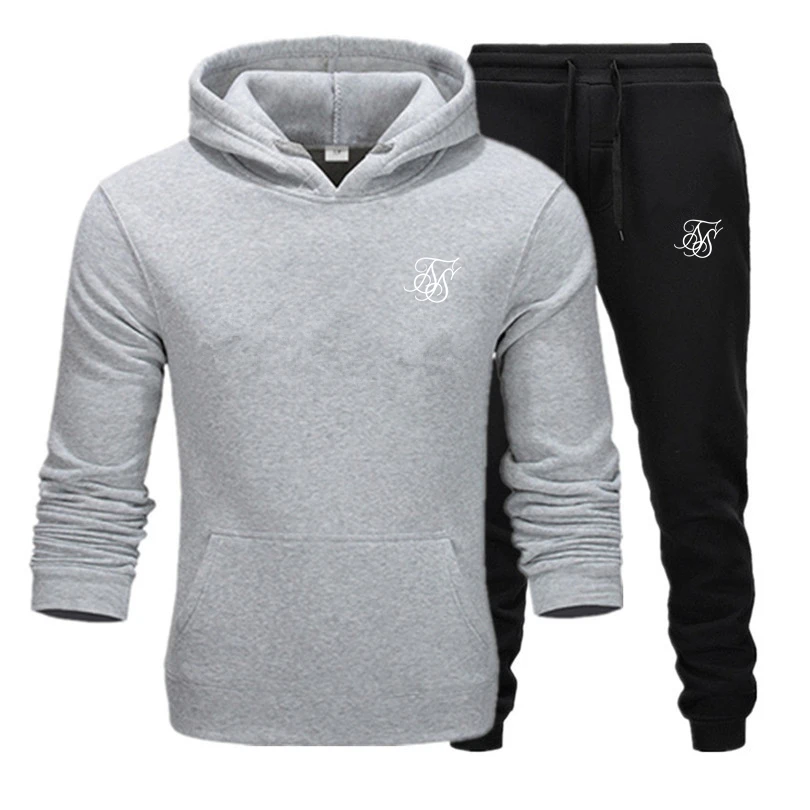 Sik Zijde Mannen Merk Nieuwe Sets Mode Herfst Lente Sporting Suit Sweatshirt Trainingsbroek Heren Kleding 2 Stuks Sets Slanke Trainingspak