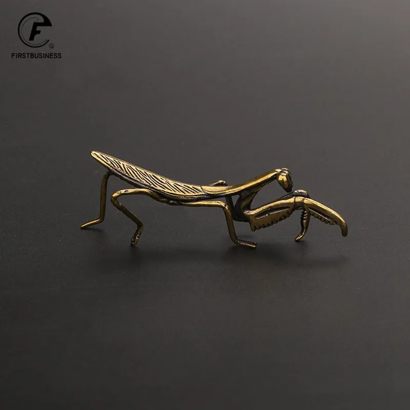 Antique Copper Ornament Brass Mantis Dragonfly Bee Cricket Figurines Miniature Insect Collection Statues Feng Shui Gifts