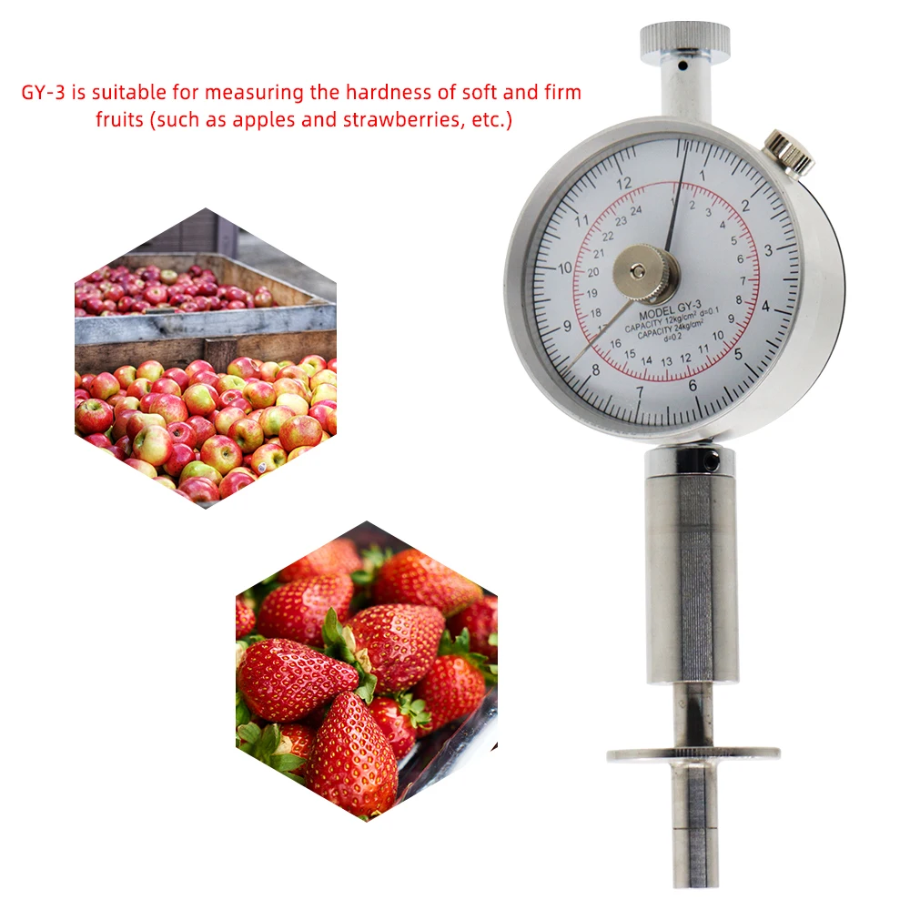 GY-1/2/3 Pointer Fruit Hardness Tester Fruit Penetrometer Oranges Apples Pears Grapes GY-3 Fruit Sclerometer Testing