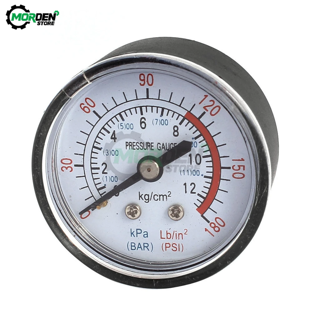 0-12Bar / 0-180 PSI Air Compressor Pneumatic Hydraulic Fluid Pressure Gauge Thread 1/8 BSP or 1/4 BSP