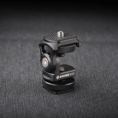 Led Light Monitor Holder Mount on Camera Pan 360 Degree Tilt 180 Degree with Cold Shoe Mount and 1/4'' Mount Tripod Head