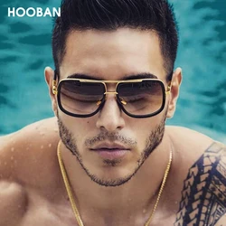 Vintage Oversized Metal Sunglasses Men Square Driving Glasses for Women Retro Luxury Sun Glasses Unisex Shade UV400