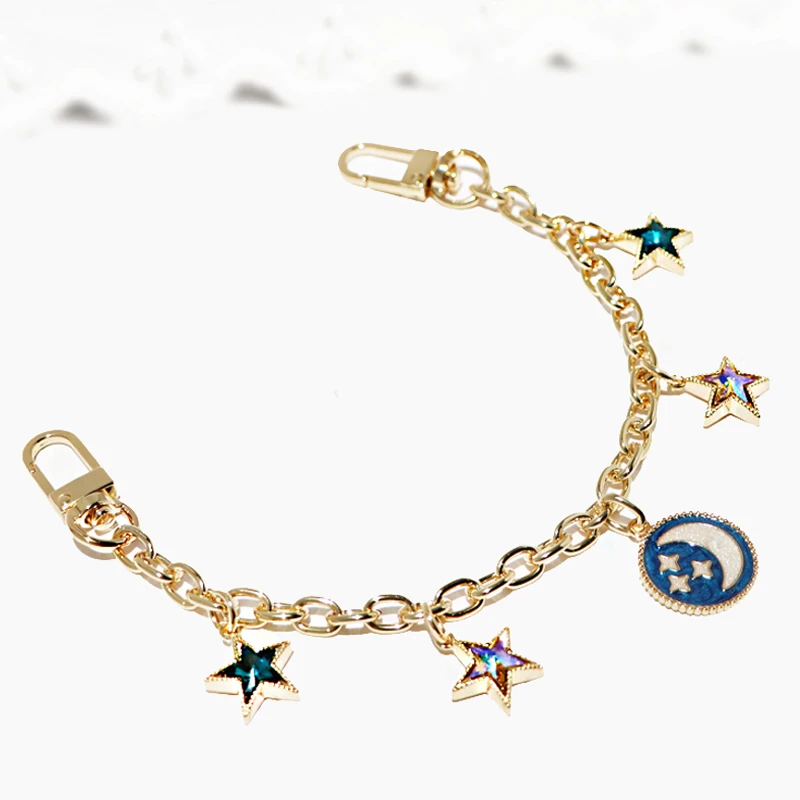 Designer chain strap with blue star gold metal chain ornament for handbag bag charms Accessories Hardware high quality