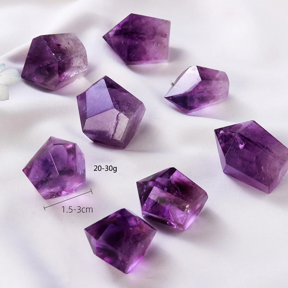 Natural Amethyst Quartz Crystal Point Wand Single Obelisk Hexagonal Prism Healing Crystals Energy Tower Purple