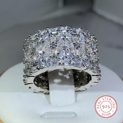 Elegant Female 925 Sterling Silver Big Water Drop Zircon Stone Ring Finger Rings For Women Promise Love Valentine's Day Gifts