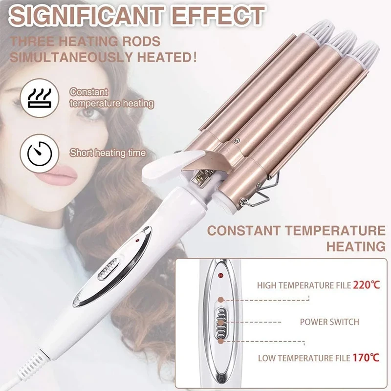 Corrugation Curling Iron Triple Curling Iron Ceramic Styler Professional Hairdressing Tool Hair Straightener Electric Hair Style