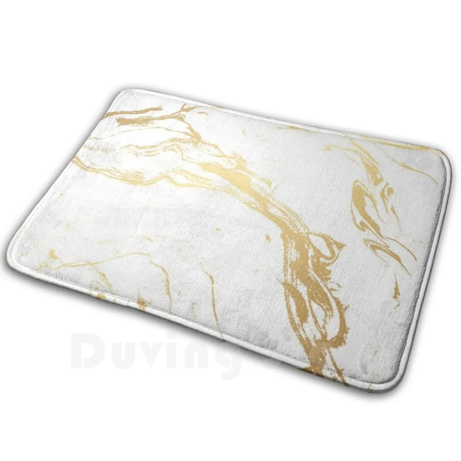 Gold And White Marble Carpet Mat Rug Cushion Soft Non-Slip Gold And White Marble White Marble Stone Natural Gray