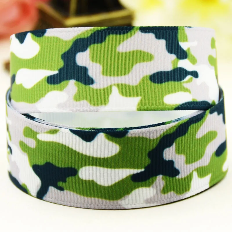 22mm 25mm 38mm 75mm Camouflage pattern Cartoon printed Grosgrain Ribbon party decoration 10 Yards satin ribbons