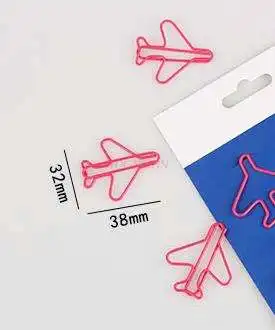 Clipe De Papel De Avião Rosa, Forma De Marcador, 8Pcs