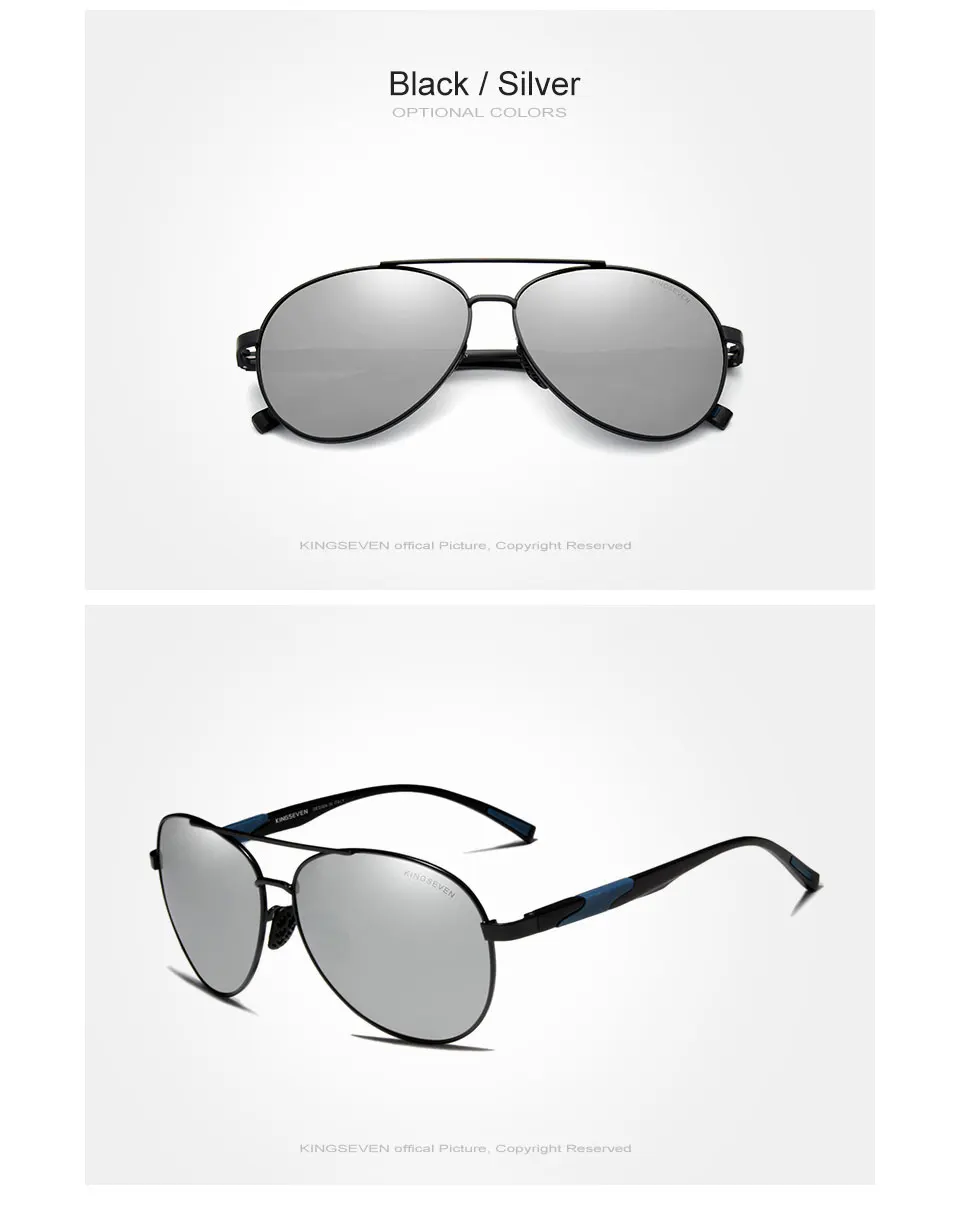 KINGSEVEN Männer Aluminium Polarisierte Sonnenbrille Klassische Marke Sonnenbrille EMI Verteidigung Beschichtung Objektiv Driving Shades N7228 – Detail 12