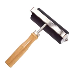 3.94 pollici Deluxe rullo di gomma manico in legno antiscivolo colla Brayer per stampa timbratura stampa carta da parati arte artigianato strumento