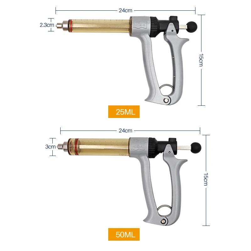 25ML50ML 1PCS Semi-Automatic Vaccine Farm Animals tool Needle Tube Fittings Pig sheep cow continuous syringe chicken Veterinary