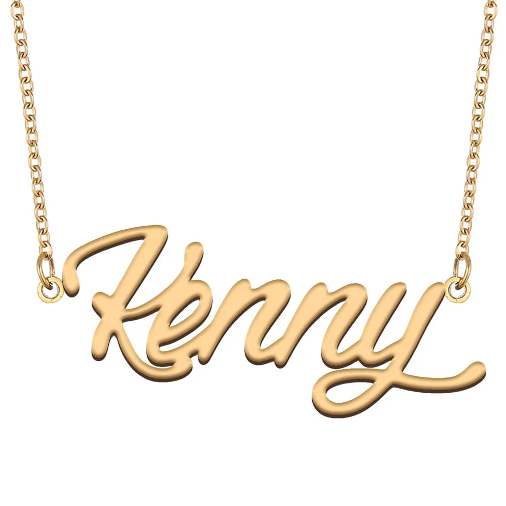 

Kenny Name Necklace Women Personalized Stainless Steel Jewelry Gold Plated Nameplate Pendant Femme Mothers Girlfriend Gift