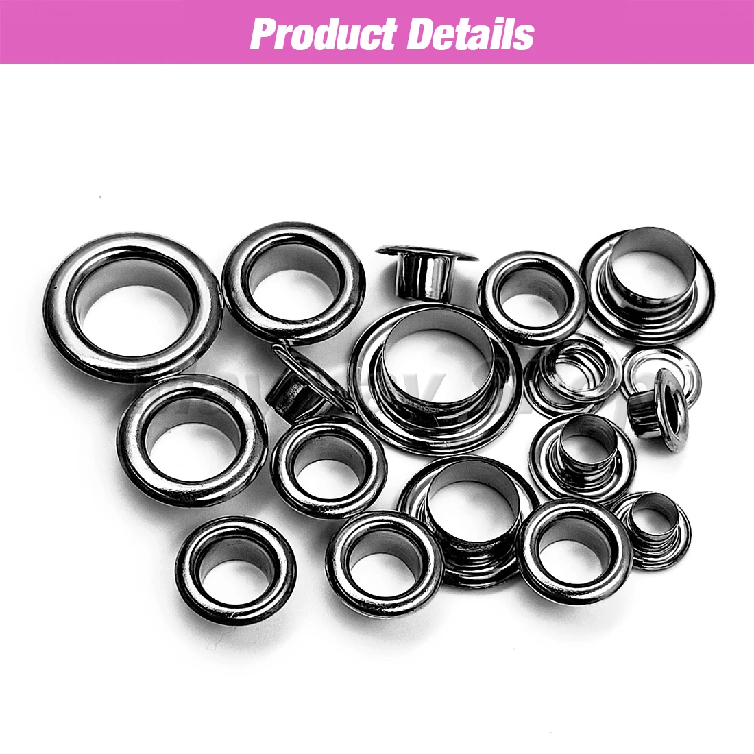 50set Gunblack Colors Metal Eyelet Grommets With Eyelet Punch Die Tool Set For Clothing DIY Leathercraft Accessories Shoes Belt