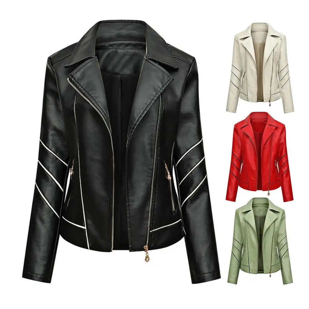 สไตล์ผู้หญิงเสื้อ Cool สวมใส่ทั้งหมดผู้หญิงเสื้อ Lady เสื้อ Biker Jacket