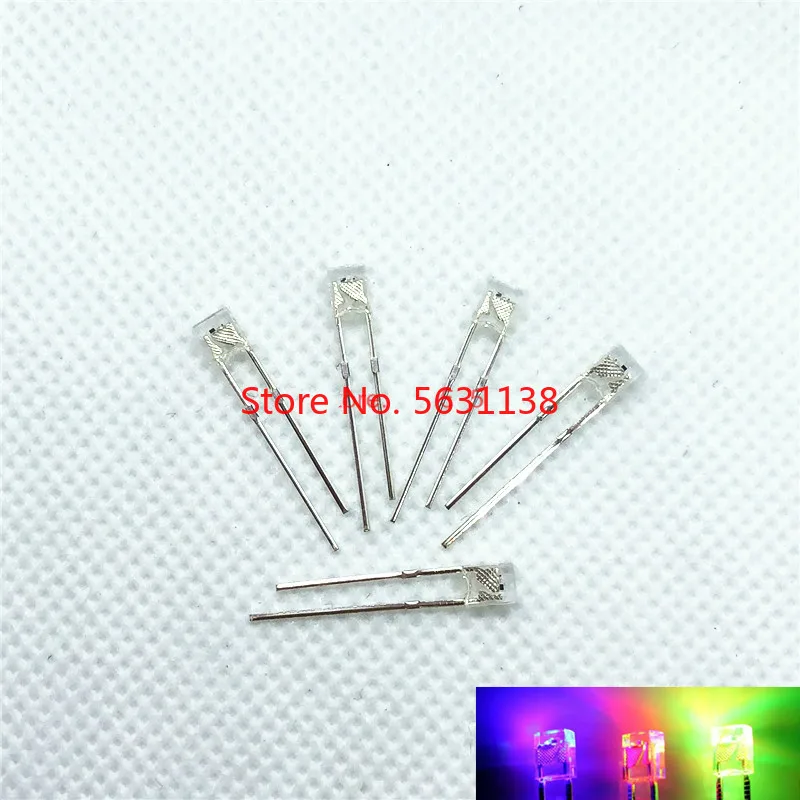 wholesale 100PCS 234 RGB SLOW /FAST FLASH LED DIP-2 SELF-FLASHING 3.0-3.4v 20mA 800-1000mcd 2*3*4mm Square light beads chip ledS