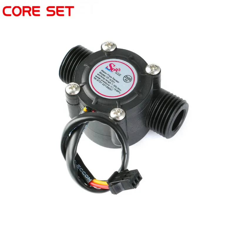 1/2 \'\'sensore di flusso d\'acqua 1-30L/min sensore di temperatura misuratore di portata Hall per misuratore di portata a turbina Arduino misura