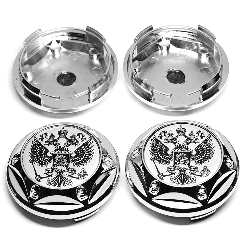 4Pcs/lot 68MM Car Styling Coat of Arms of Russia Eagle Emblem Car Wheel Hub Cap Automobiles Rim Decorating Logo Auto Accessories