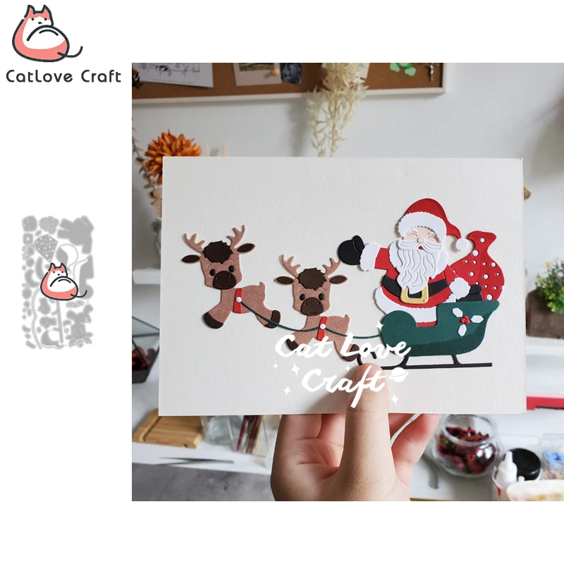 Catlove Christmas Santa Claus Metal Cutting Dies Scrapbooking Stencil Die Cuts Card Making DIY Craft Embossing New Dies For 2020