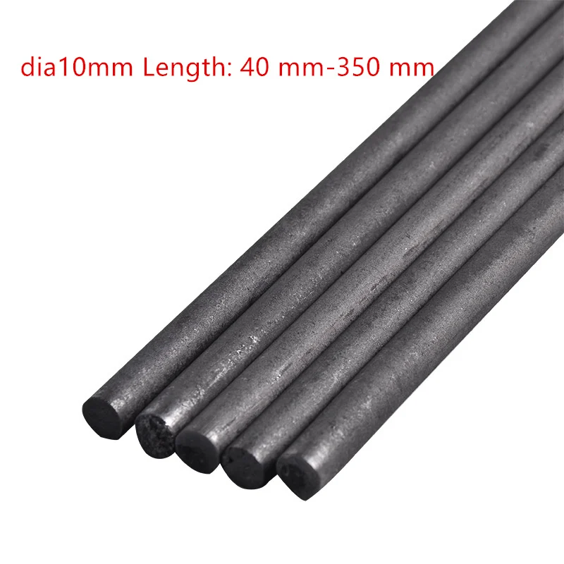 Varillas de grafito 99.9% de diámetro 10mm, electrodo de soldadura, barras de cilindro, varilla de carbono, herramientas de máquina para la industria ligera, metalurgia, 5 unidades por lote
