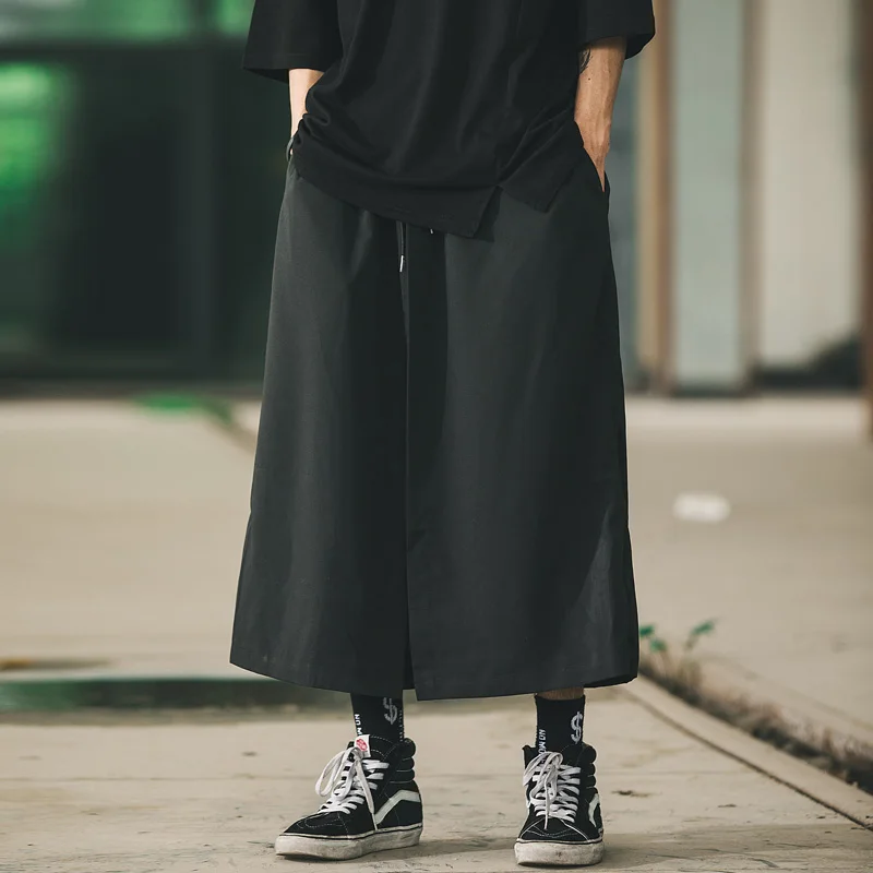 

Style wide-leg casual pants men's and women's wide-leg pants dark big-leg pants hair stylist tide brand skirt pants