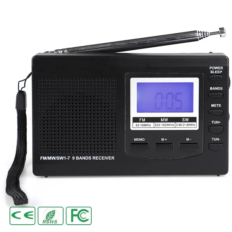 Portable Radio FM/MW/SW With Digital Alarm Clock Radio Mini FM AM SW Radio Receiver