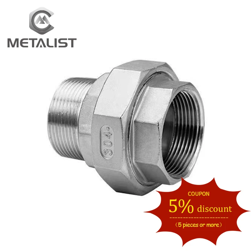 

METALIST 2.5"DN65 BSP Female & DN65 Male Thread SS304 Union Pipe Fitting Connector Adapter Coupler For Water Gas Oil