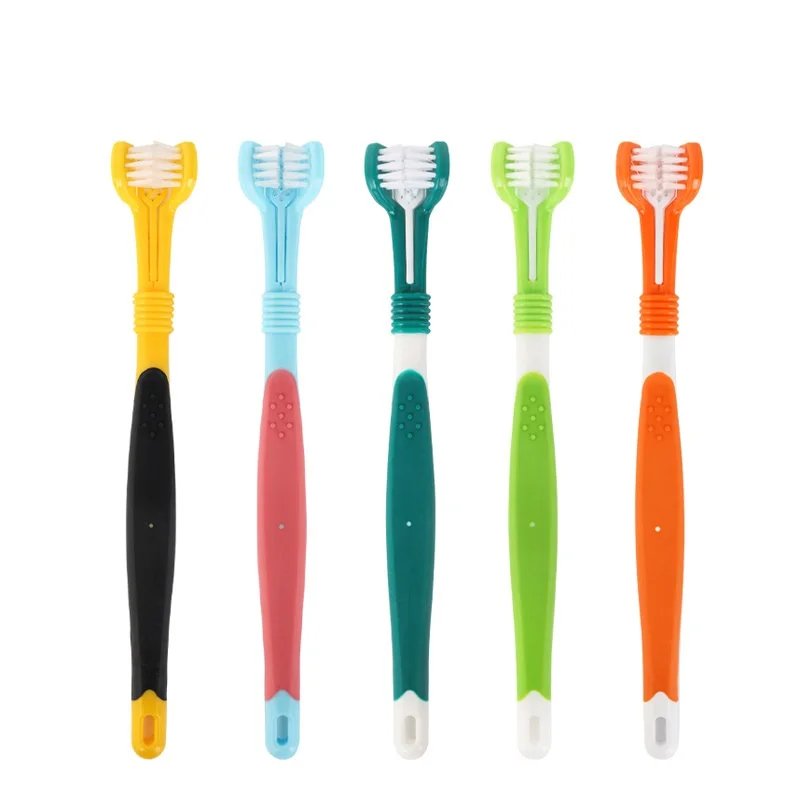 

100pcs Three-sided Pet Dog Toothbrush Puppy Multi-angle Toothbrush Cleaning Oral Dog Dental Health Grooming Supplies